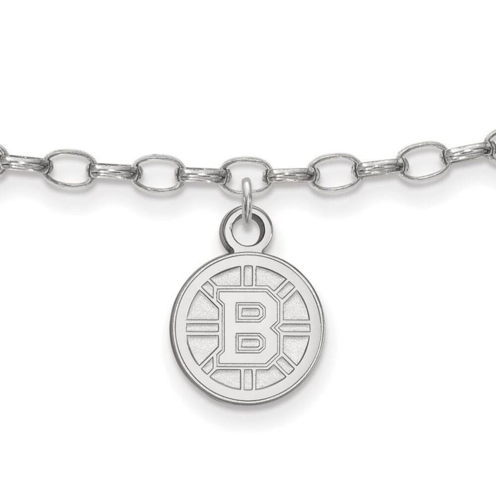 Sterling Silver NHL Boston Bruins Anklet, 9 Inch